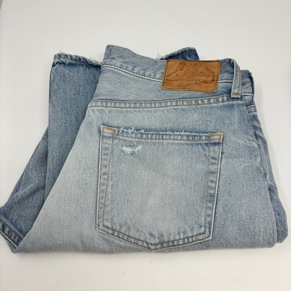 MOUSSY Vintage Teaneck Wide Straight Distressed Jeans - 31 - Picture 9 of 10